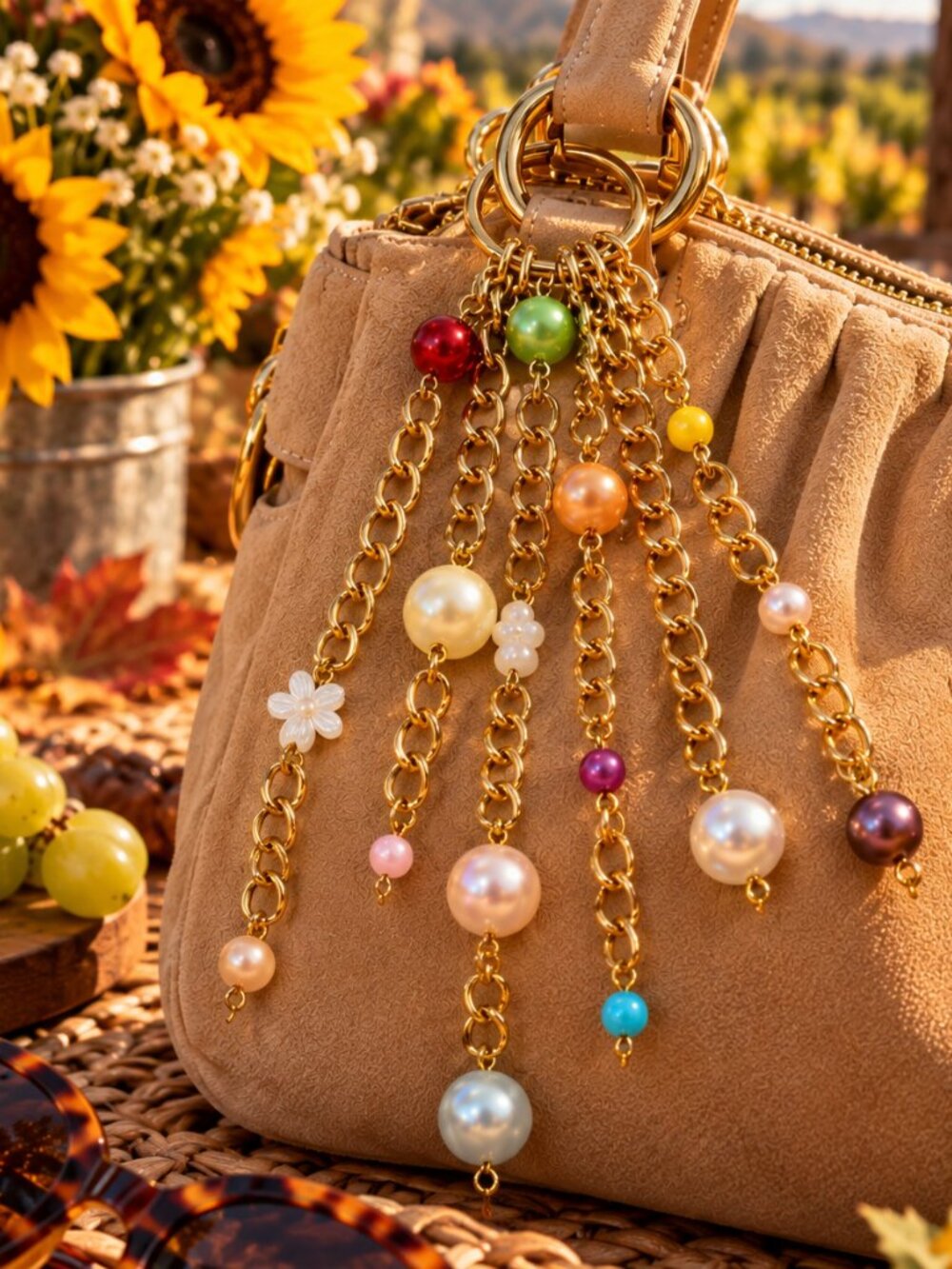 Colorful Pearl Bag Charm